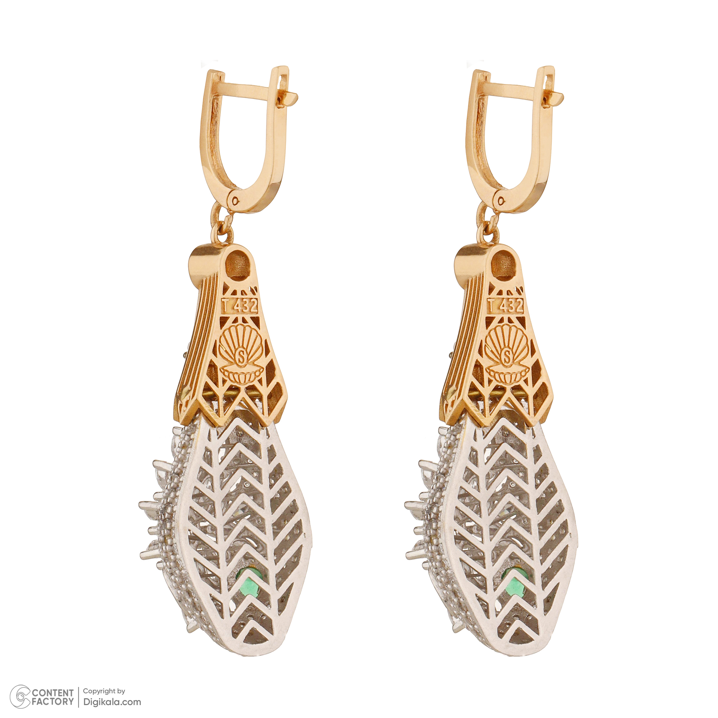 گوشواره طلا 18 عیار زنانه صلاحی گلد مدل 14424