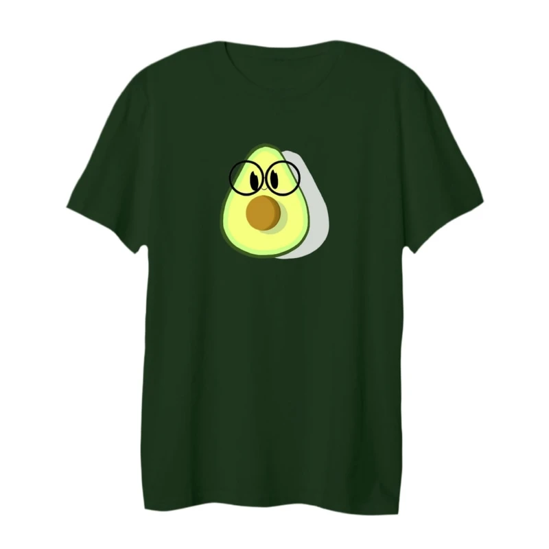 تی شرت لانگ آستین کوتاه زنانه مدل آووکادو عینکی