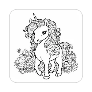 زیر لیوانی کاکتی طرح اسب تک شاخ و یونیکورن مدل mp31957