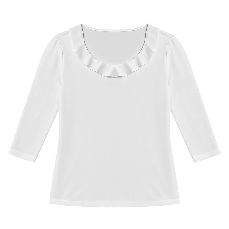 بلوز آستین بلند یقه گرد زنانه مدل 8402950