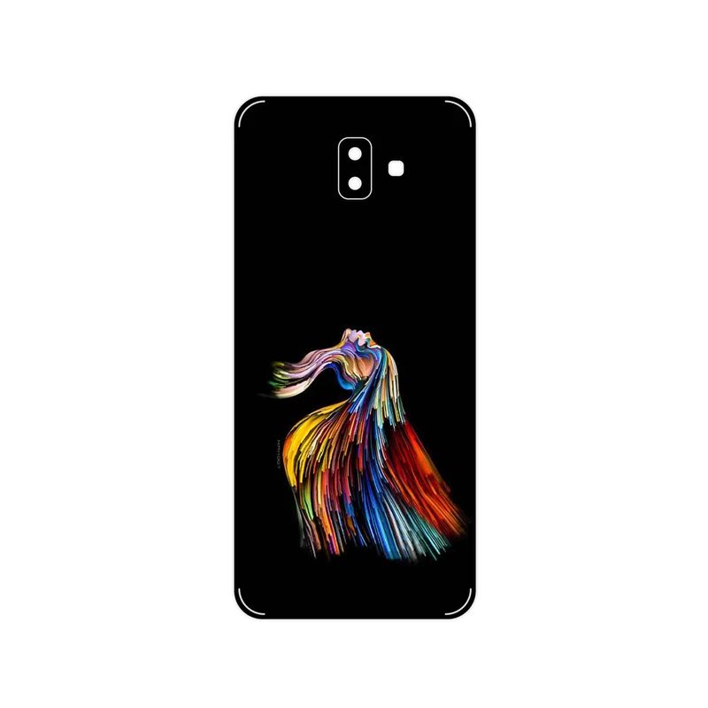 برچسب پوششی ماهوت مدل Rainbow Hair Digital Art مناسب برای گوشی موبایل سامسونگ Galaxy J6 Plus