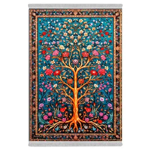 فرش پارچه‌ای دفه مدل فرشینه هازان مخمل کد 015