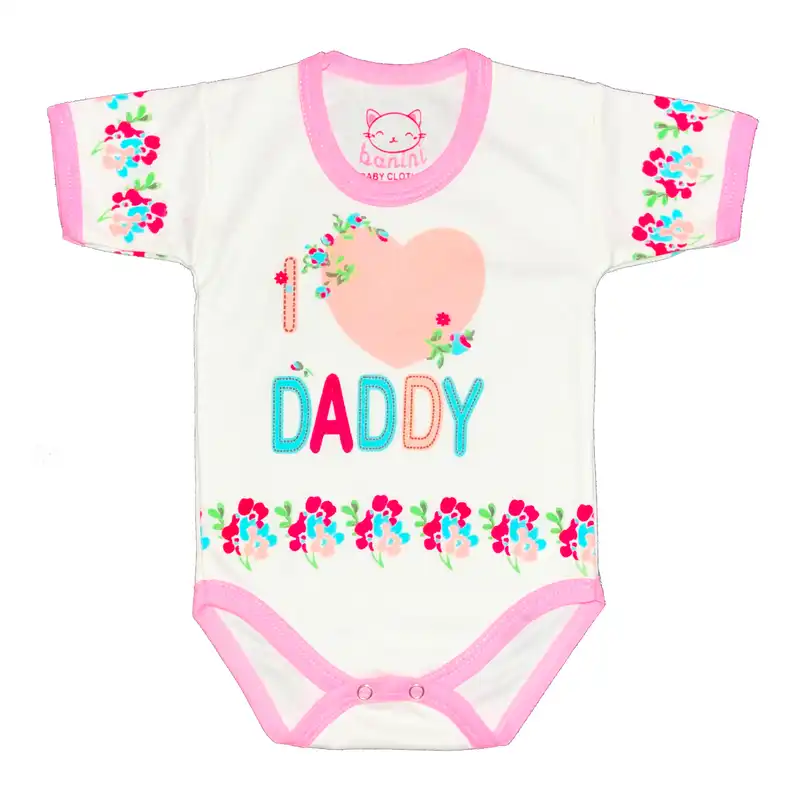 بادی آستین کوتاه نوزادی مدل ددی 022