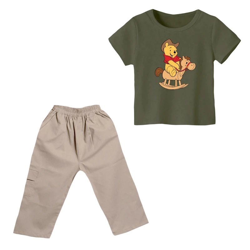 ست تی شرت و شلوارک پسرانه مدل پو کد 37