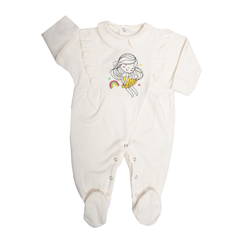 ست سرهمی و کلاه نوزادی آدمک مدل دختر کوچولو کد 130502 - - 5