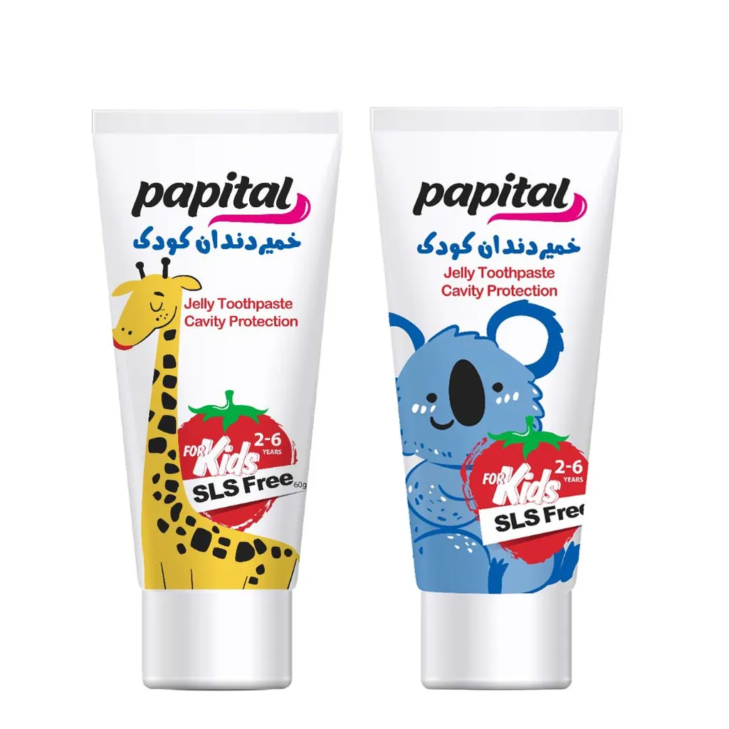 خمیردندان animals کودک پاپیتال-60 میلی لیتر مجموعه دو عددی