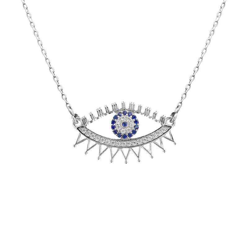 گردنبند نقره طرح چشم و نظر کد FL 148 گردنبند نقره طرح چشم و نظر کد FL 148
