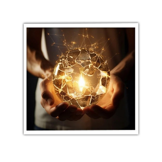 تابلو نوری بکلیت طرح گوی نورانی مدل W-MID-19550