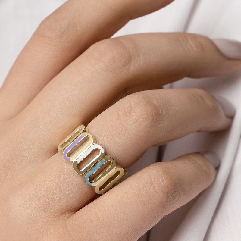 انگشتر طلا 18 عیار زنانه تاج مدل نیل