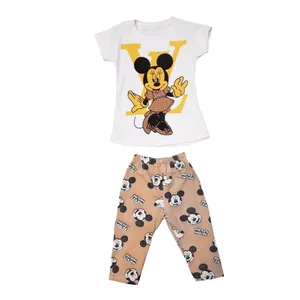 ست تی شرت و شلوارک دخترانه کد Z07