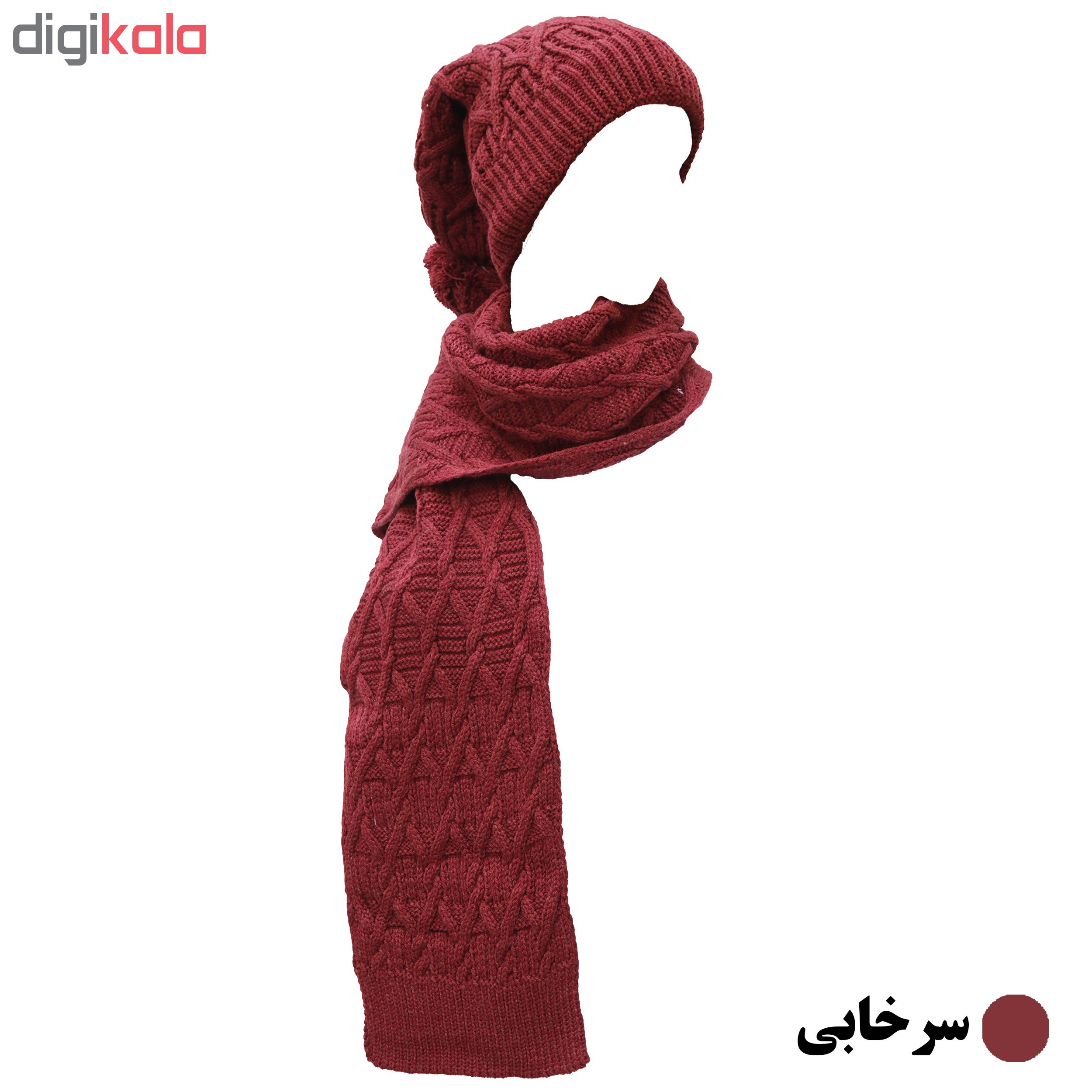ست شال گردن و کلاه زنانه مدل Z8490