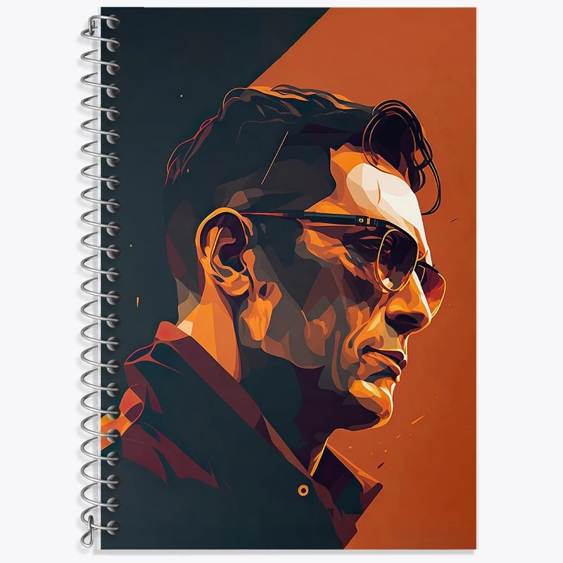 دفتر زبان 50 برگ خندالو مدل سه خط طرح مرد کد F2900