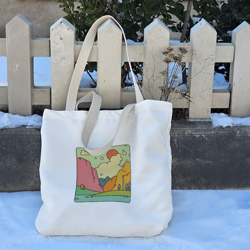 ساک خرید پارچه ای خندالو طرح طبیعت مدل توت بگ کد 7350