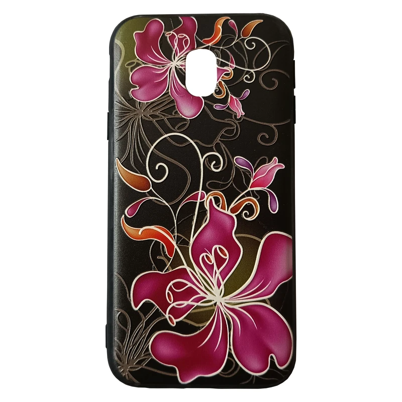 کاور مدل ساده کد 7-0 طرح گل صورتی مناسب برای گوشی موبایل سامسونگ Galaxy J3 Pro 2017/J330/J3 2017