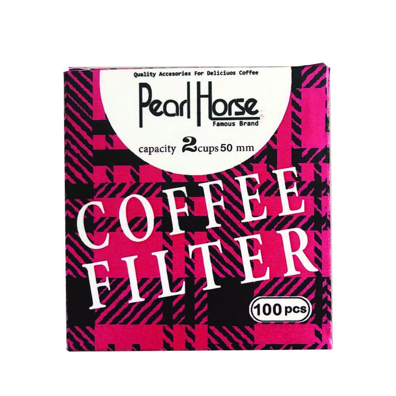 فیلتر قهوه مدل پرل هورس دایره ای 2 cup بسته 100 عددی 