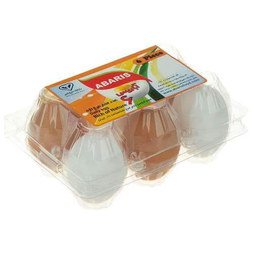 تخم مرغ سفید و رسمی آباریس بسته 6 عددی