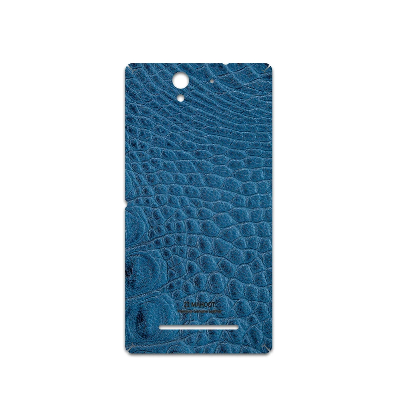 برچسب پوششی ماهوت مدل Blue-Crocodile-Leather مناسب برای گوشی موبایل سونی Xperia C3 Dual