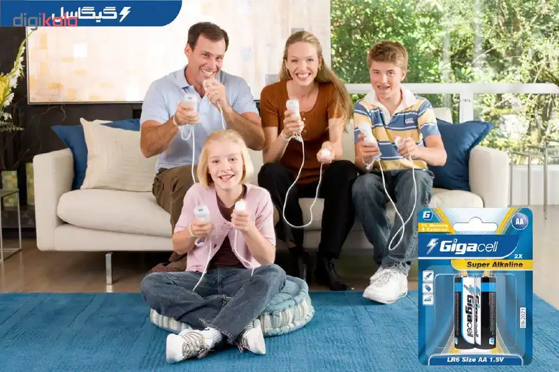 باتری نیم قلم گیگاسل مدل Super Alkaline بسته 8عددی