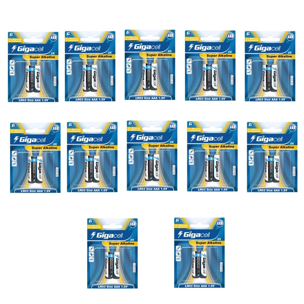 باتری نیم قلم گیگاسل مدل Super Alkaline بسته 24عددی