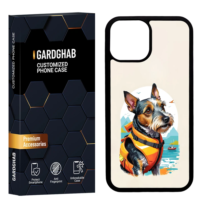 کاور گارد قاب مدل دورژله ای پشت گلس هنری مناسب برای گوشی موبایل اپل iPhone 13 Mini