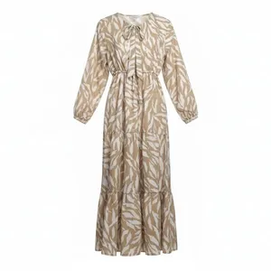 پیراهن ساحلی یقه گرد زنانه مدل پوست گورخری