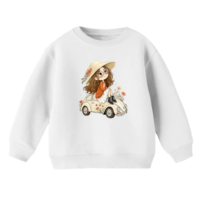سویشرت بچگانه مدل دخترک و ماشین 