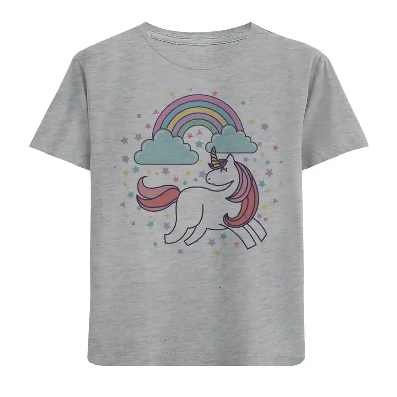 تی شرت آستین کوتاه دخترانه مدل تکشاخ N01