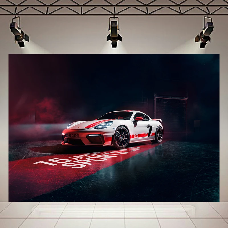 تابلو بوم طرح ماشین مدل Porsche 718 Cayman GT4 Sports Cup Edition کد AR2899