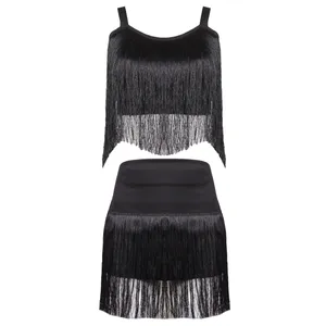 ست نیم تنه و دامن زنانه ماییلدا مدل ریش ریش کد 4336-863 رنگ مشکی