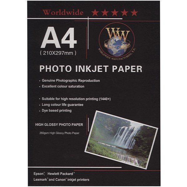 کاغذ عکس Word Wide مدل Photo Injection سایز A4 - بسته 100 عددی