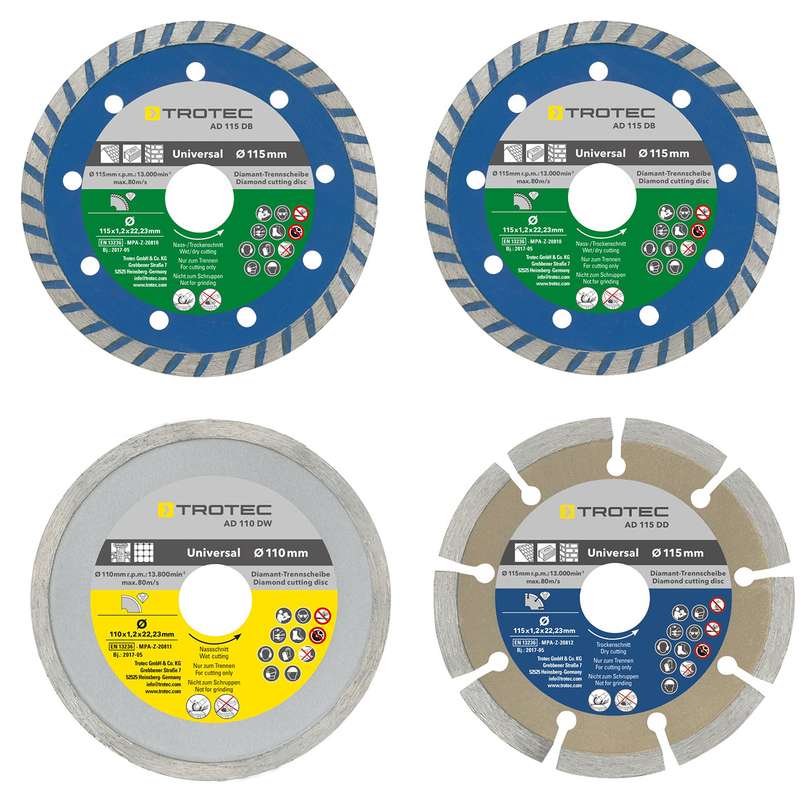 مجموعه 4 عددی صفحه برش الماس تروتک مدل 110/115 مجموعه 4 عددی صفحه برش الماس تروتک مدل 110/115