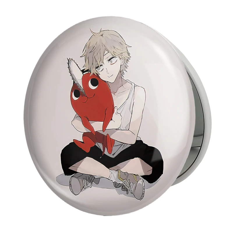 آینه جیبی خندالو طرح دنجی و پوچیتا انیمه مرد اره ای Chainsaw Man مدل تاشو کد 17954 