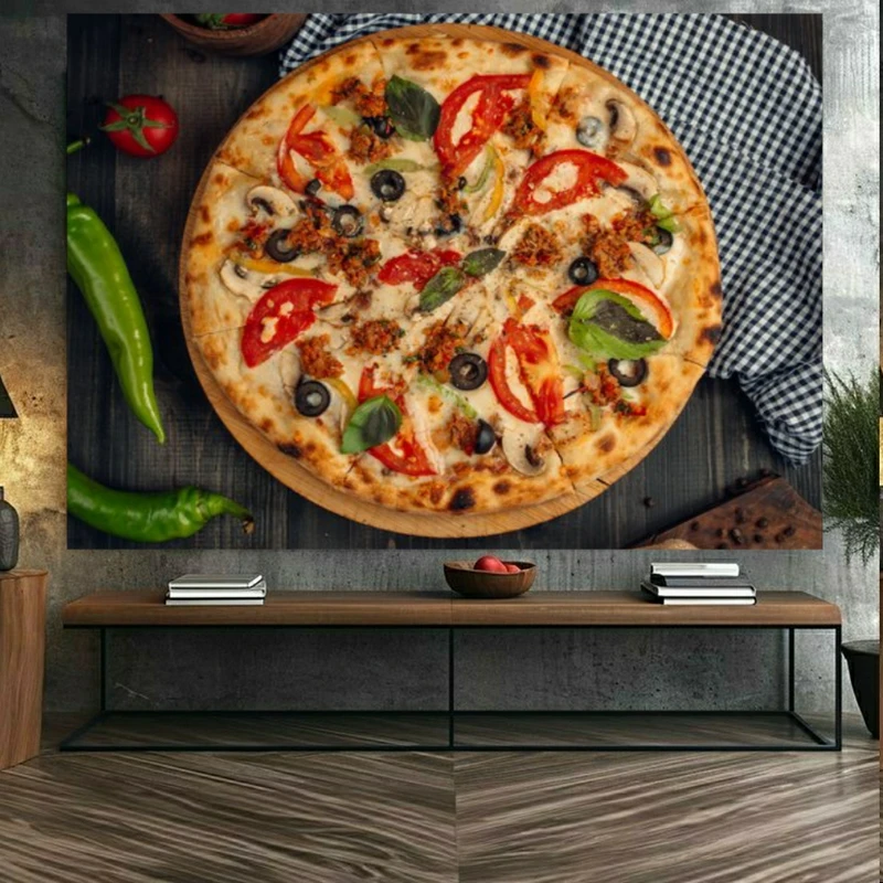 استیکر طرح پیتزا پنیری مدل گوجه و فلفل کد FP105505