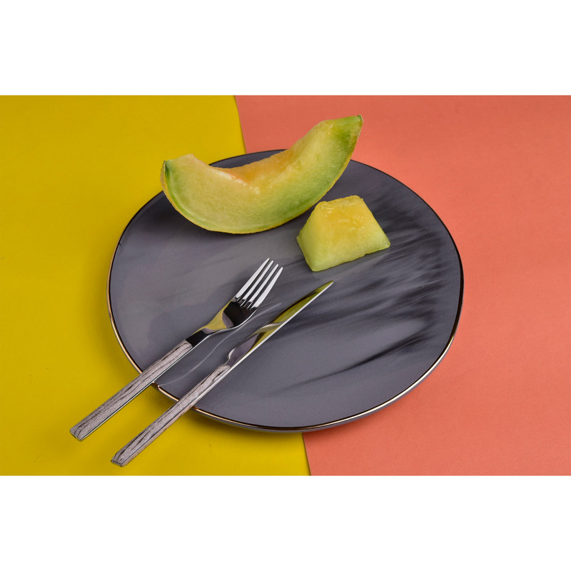 ست کارد و چنگال  12 پارچه سی اند اس طرح چوبی