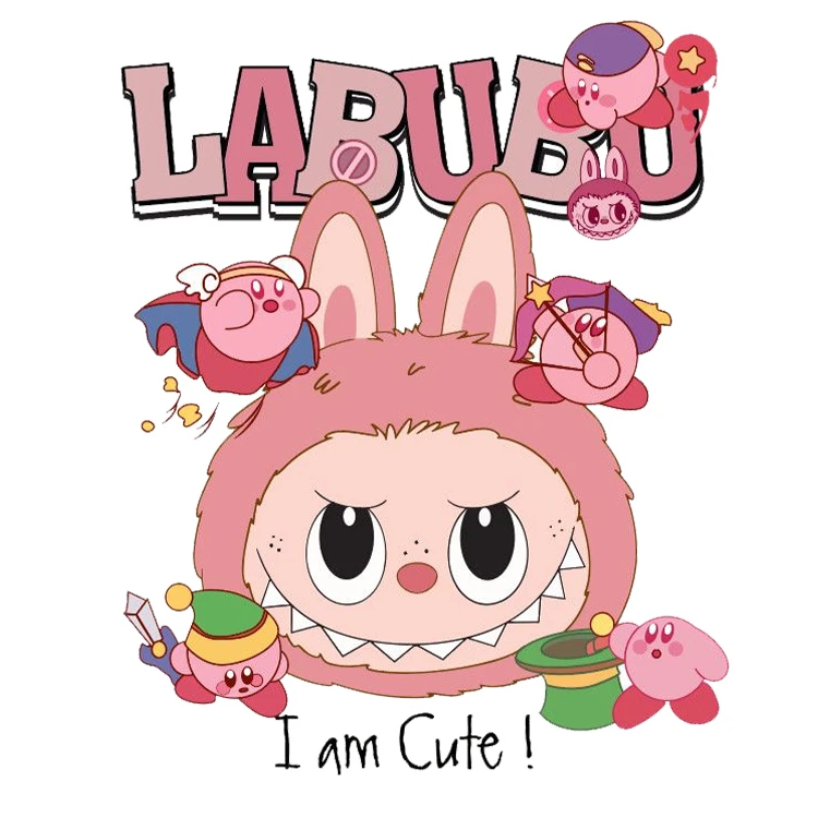 استیکر پارچه و لباس پاد آفرین مدل عروسک لبوبو Labubu کد S1158
