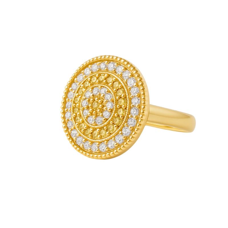 انگشتر طلا 18 عیار زنانه طلای صداقت مدل حصیری مشبک سایز 55