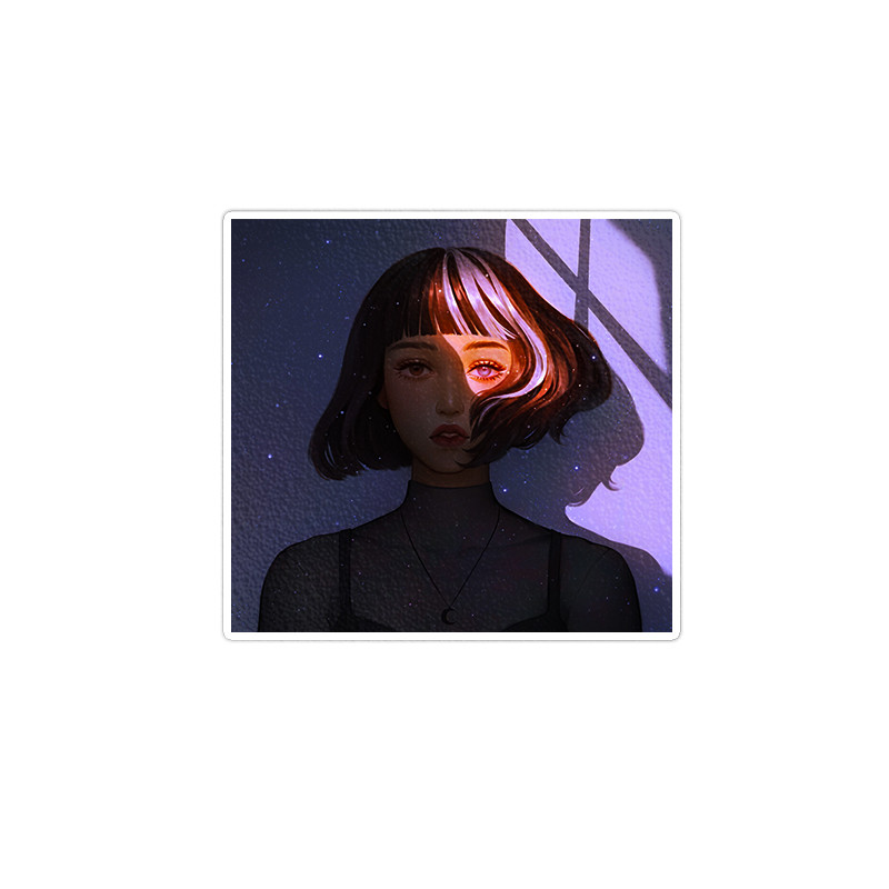 استیکر تزئینی موبایل و تبلت ماسا دیزاین مدل stkv0409 طرح girl 