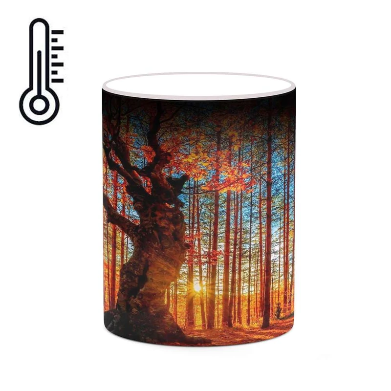 ماگ حرارتی کاکتی مدل منظره پاییزی کد mgh18592