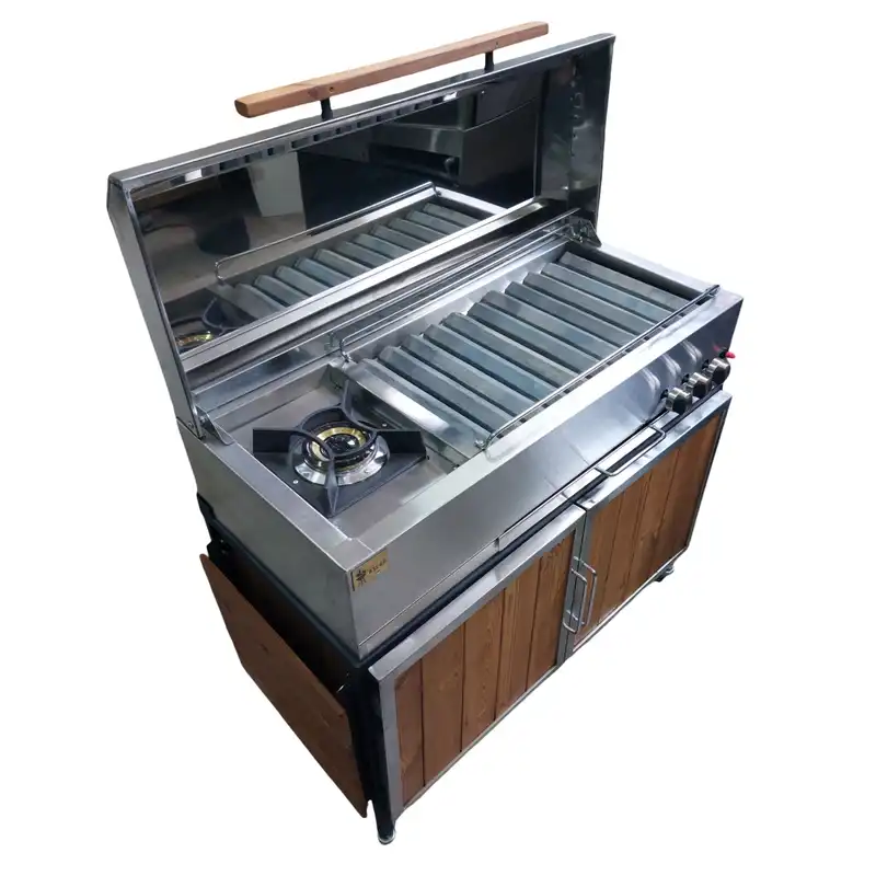 باربیکیو اصلان مدلE100 استیل طرح کابینت دار