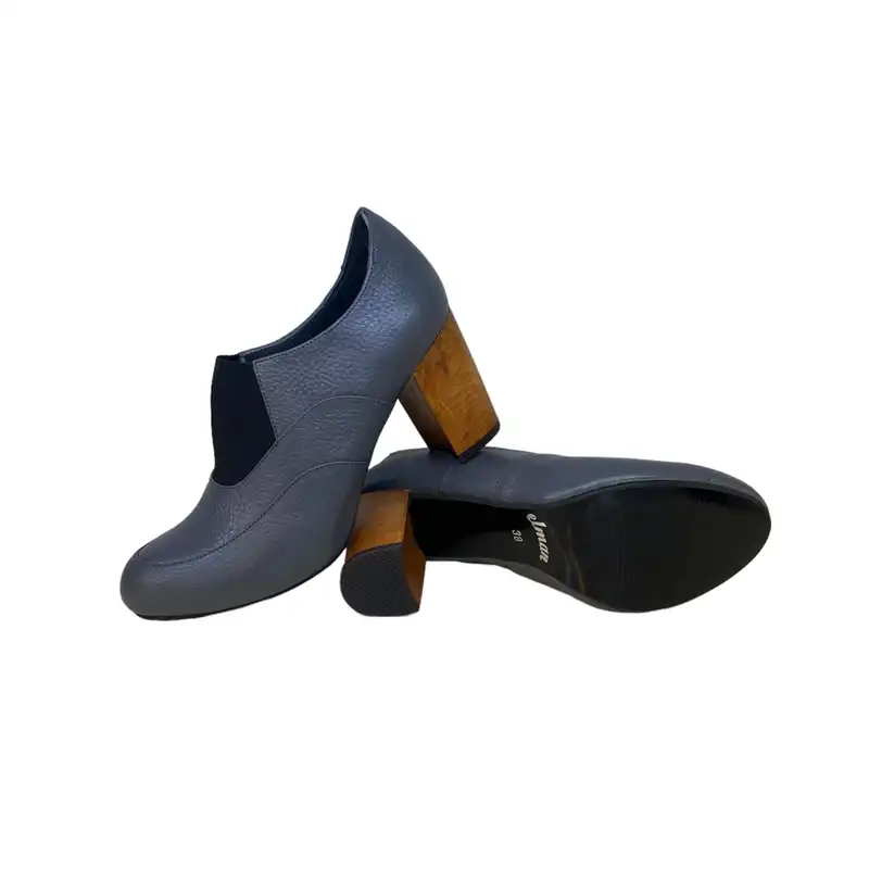 کفش زنانه مدل چرم طبیعی رنگ طوسی