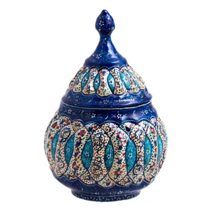 قندان میناکاری رستا طرح 18-17-102 ارتفاع 14 سانتی متر