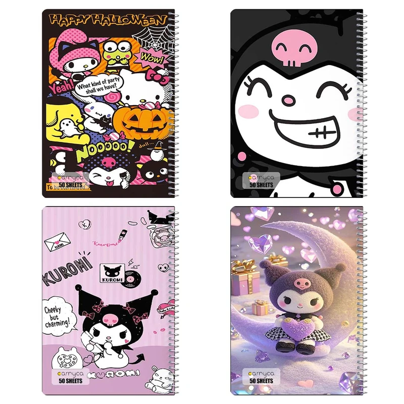 دفتر نقاشي 50 برگ کارنيکا طرح مای ملودی و کورومی My Melody & Kuromi کد 89053 مجموعه 4 عددی