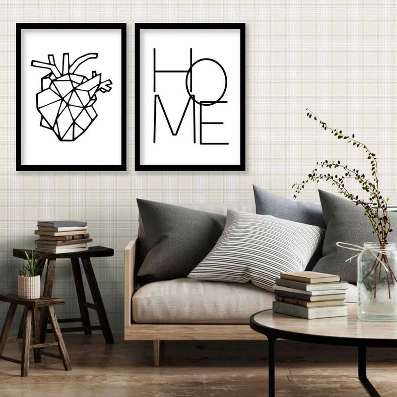 تابلو صبا طرح مدل قلب لاین آرت مجموعه 2 عددی