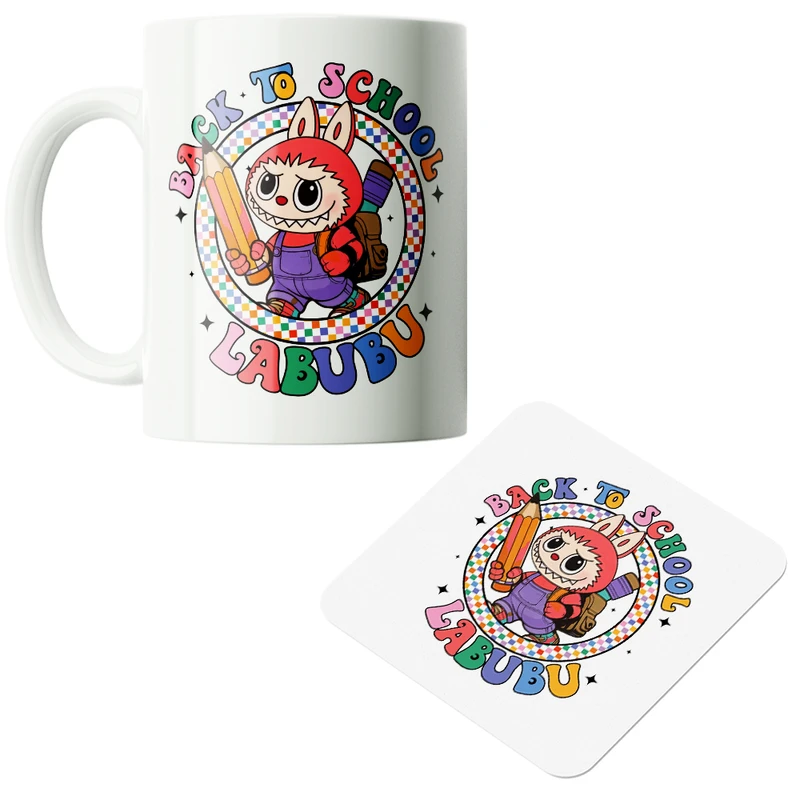 ماگ پاد آفرین مدل عروسک لبوبو کد PZ514 به همراه زیرلیوانی