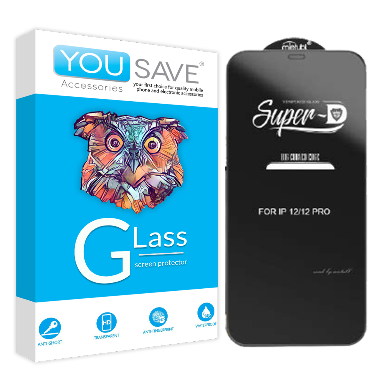 محافظ صفحه نمایش SUPER D مدل YOU SAVE مناسب برای گوشی موبایل آیفون Iphone 12PRO