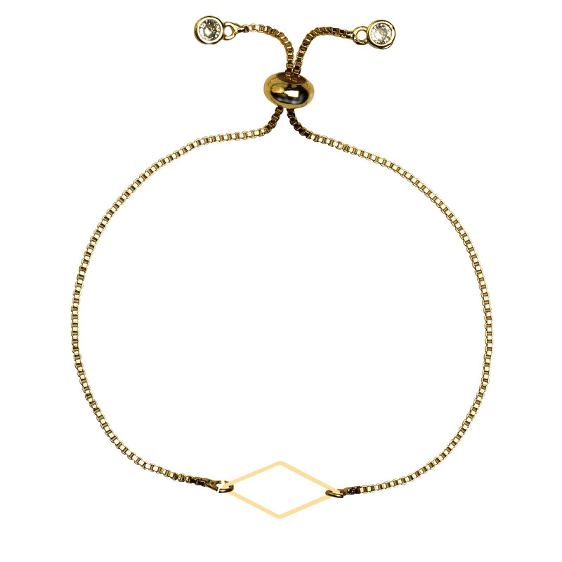 دستبند طلا 18 عیار زنانه الن نار مدل طرح لوزي ELN102201