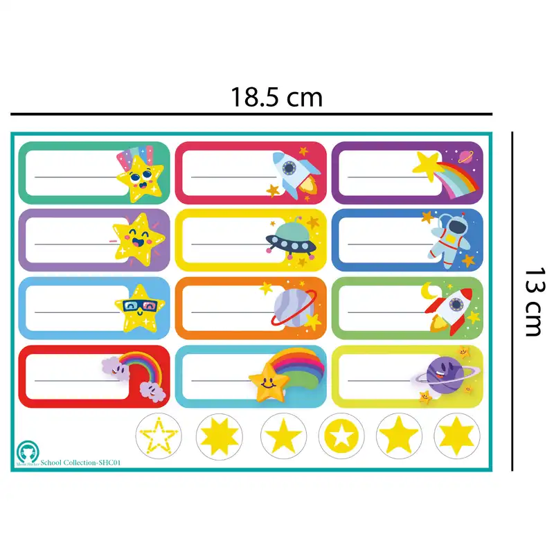 برچسب میو استیکر مدل نام و نام خانوادگی اسکول کالکشن کد SHC01