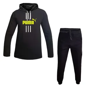 ست تی شرت کلاه دار  و شلوار مردانه مدل PU 0171