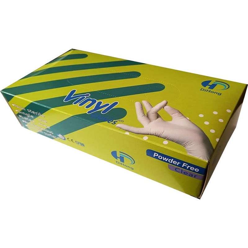 دستکش یکبار مصرف ونیل مدل DI HONG بسته 100 عددی