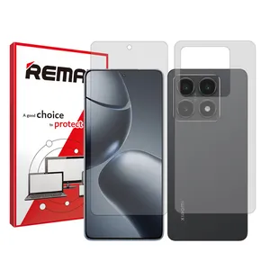 Remax Resistant model transparent screen protector suitable for the Xiaomi 14T mobile phone along with the back of the phone protector